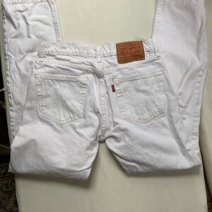 LEVI’S 511 Slim Fit Jeans: White Distressed Denim 29x30 | Indie Sleaze Y2K
